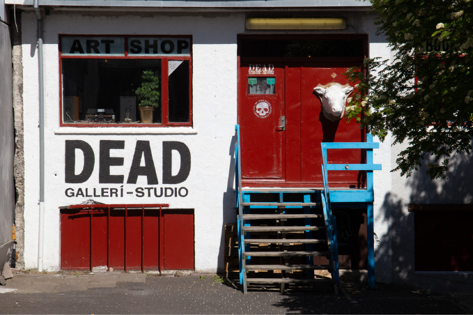 Exterior of Dead Gallery and Studio in Reykjavík, Iceland.