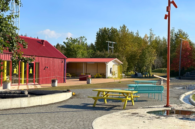 Outdoor recreation area in Elliðaárdalur valley in Reykjavík, Iceland