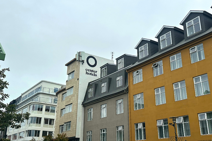 Center Hotels Klopp viewed from Hverfisgata in downtown Reykjavik