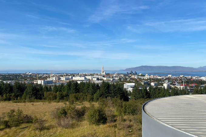 Panoramic view of Reykjavík from the Perlan observation deck