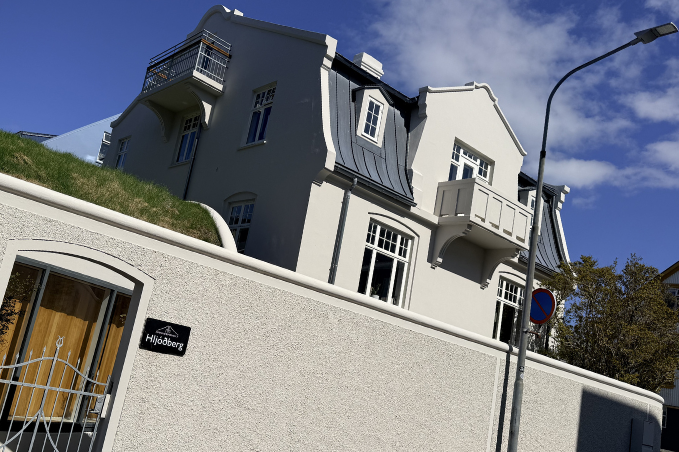 Exterior view of Hljóðberg cultural venue and historic building in Reykjavík, Iceland