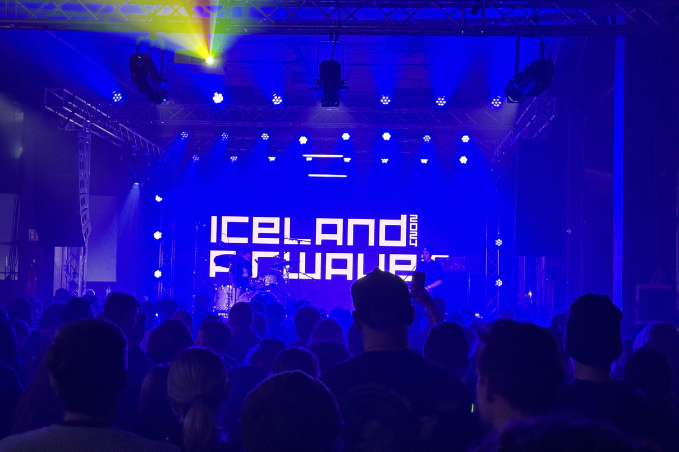Crowd enjoying a live performance at Iceland Airwaves music festival in Reykjavík