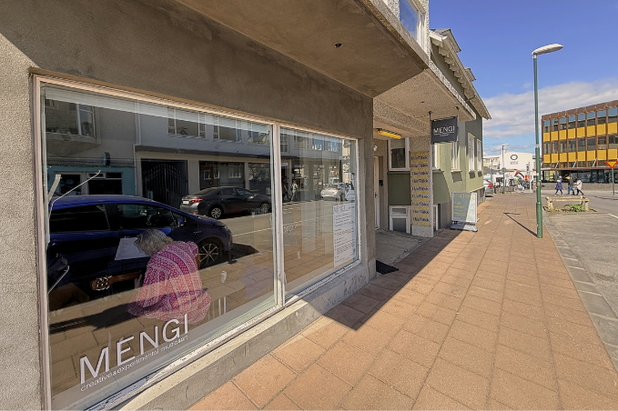Street view of Mengi, an intimate experimental music and arts venue in central Reykjavík